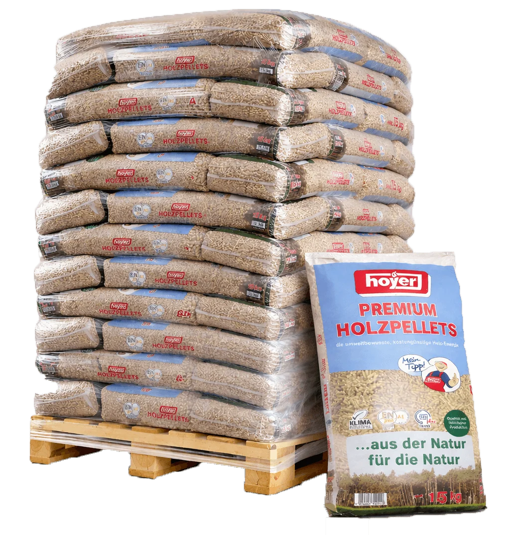 hoyer.webp Hoyer Holzpellets ENplus A1 990kg 66 Saecke hoher Heizwert – Image 1